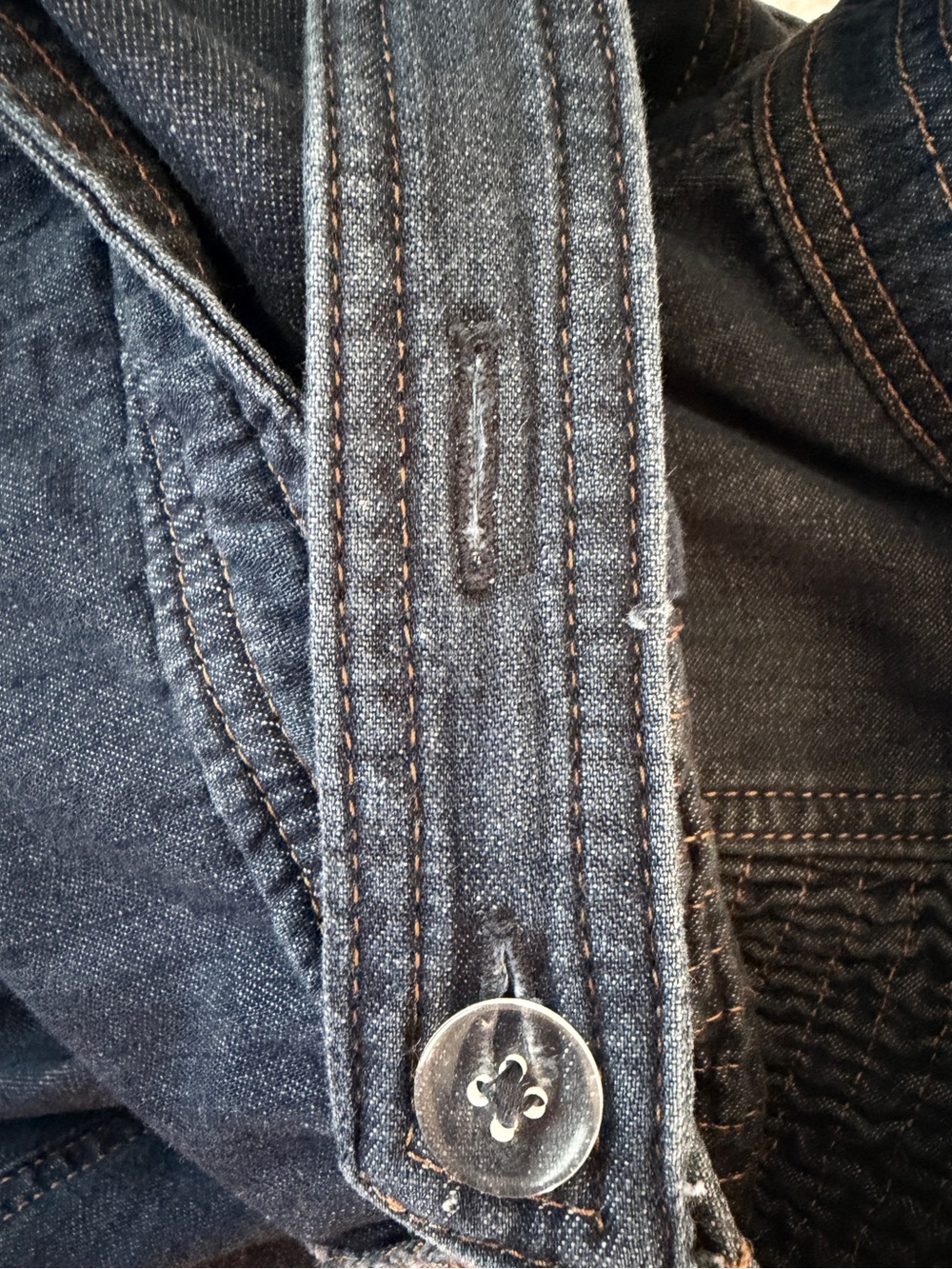 Sonoma Blue Denim Dress Size 10 Button Front Cotton Pockets - Picture 9 of 12